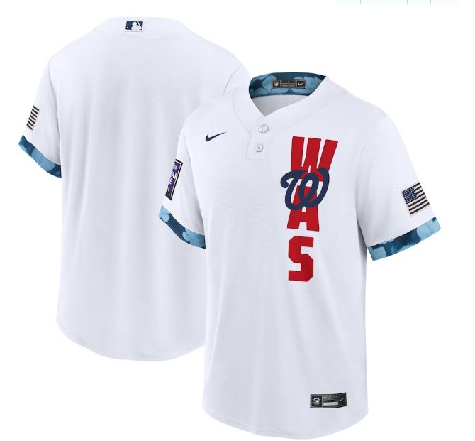 Cheap Men Washington Nationals Blank White 2021 All Star Game Nike MLB Jersey